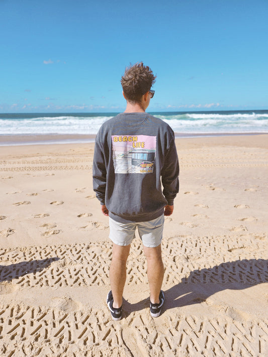 Beach Life Sweatshirt - Party Wave Surf Club X Newcastle Surf Life Saving Club